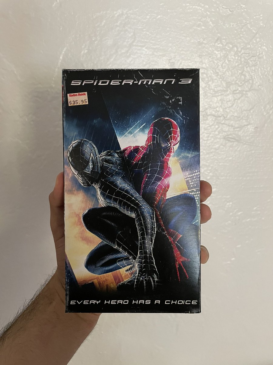 RT @dansferatu: FINALLY!!! I OWN RAIMI’S SPIDER-MAN 3 ON VHS. https://t.co/AoQabptdNA