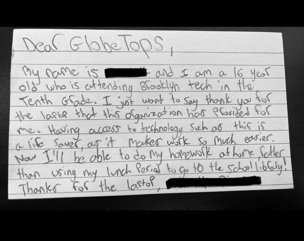 Globetops's tweet photo. ✨We love to receive unexpected notes in the mail from recipients! ❤️

Now that this student has their own device, they can actually use their lunch break to relax and catch up with their friends; they can take the time they need at home to complete their homework. (1/2) https://t.co/O5n9cLAYYP