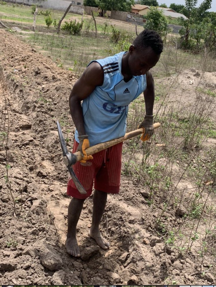 Digging a foundation