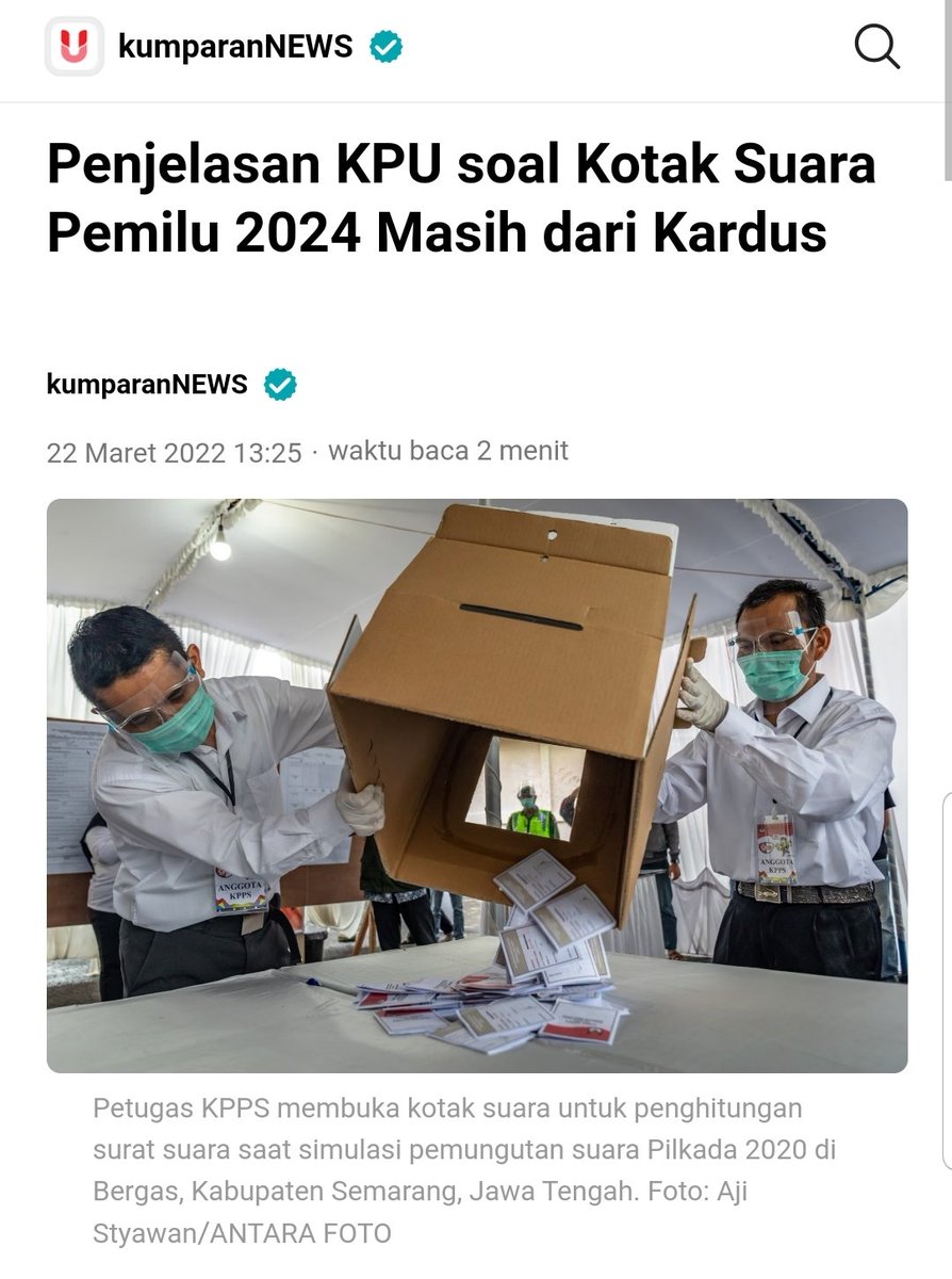 Tes Ombak
Yg menolak keras Kotak Suara dari Kardus mana jempolnya, Retweet atw Like!!! 
Agar jadi bahan masukan utk <a href="/KPU_ID/">KPU RI</a>