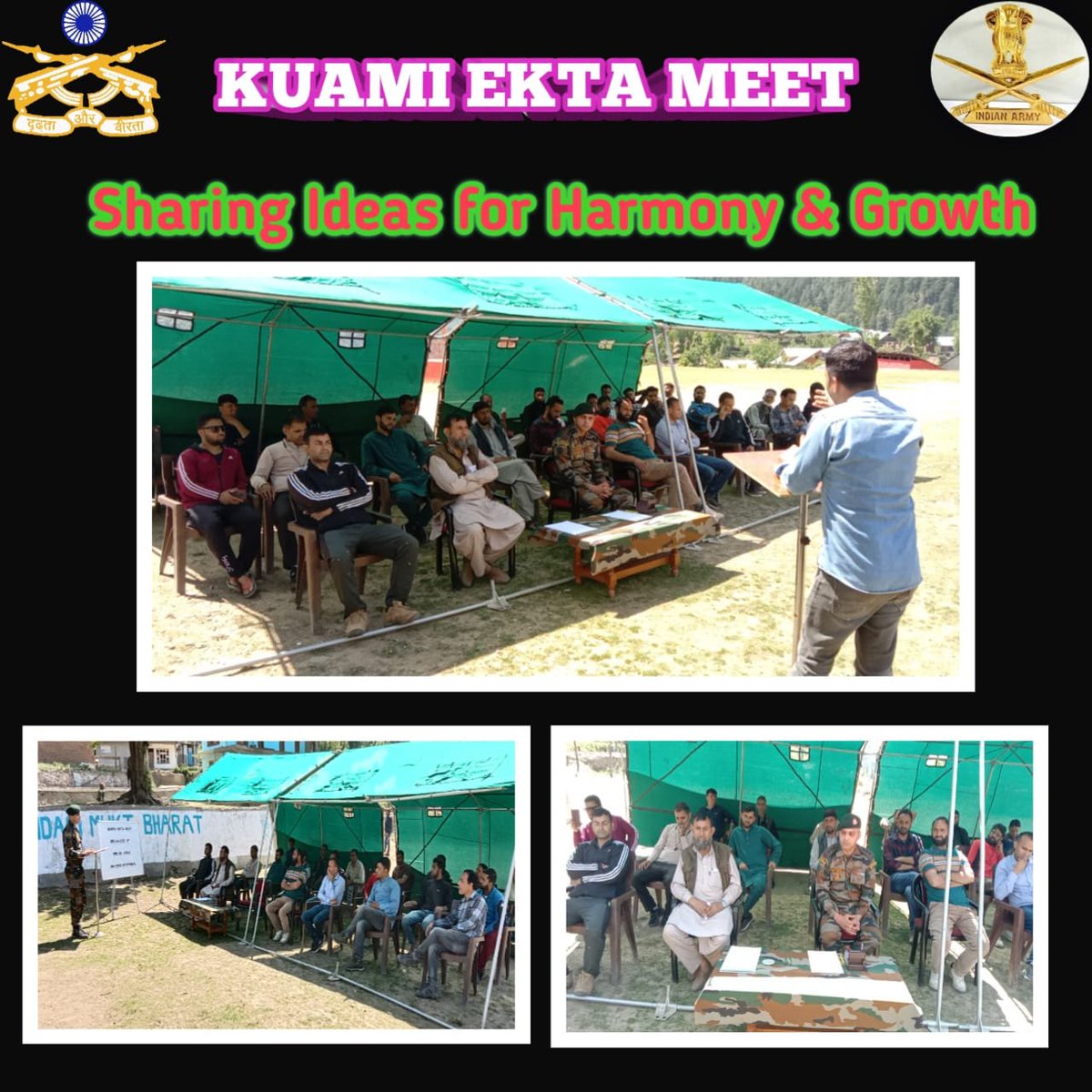 ChenabValley2's tweet photo. 'Kaumi Ekta Meet' org at #Sondar, #Kishtwar, by #IndianArmy. Sarpanches, Ward Members, Elders attended the meet and gave their committment to maintain peace and harmony.
#IndianArmyPeoplesArmy #IndianArmy #JammuAndKashmir #Jammu #JammuKashmir #Kishtwar #meeting https://t.co/6deMGVGOz2