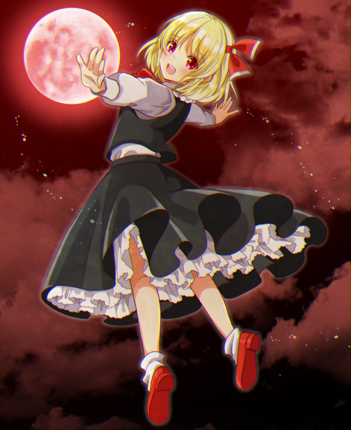 rumia 1girl blonde hair skirt red eyes shirt solo vest  illustration images