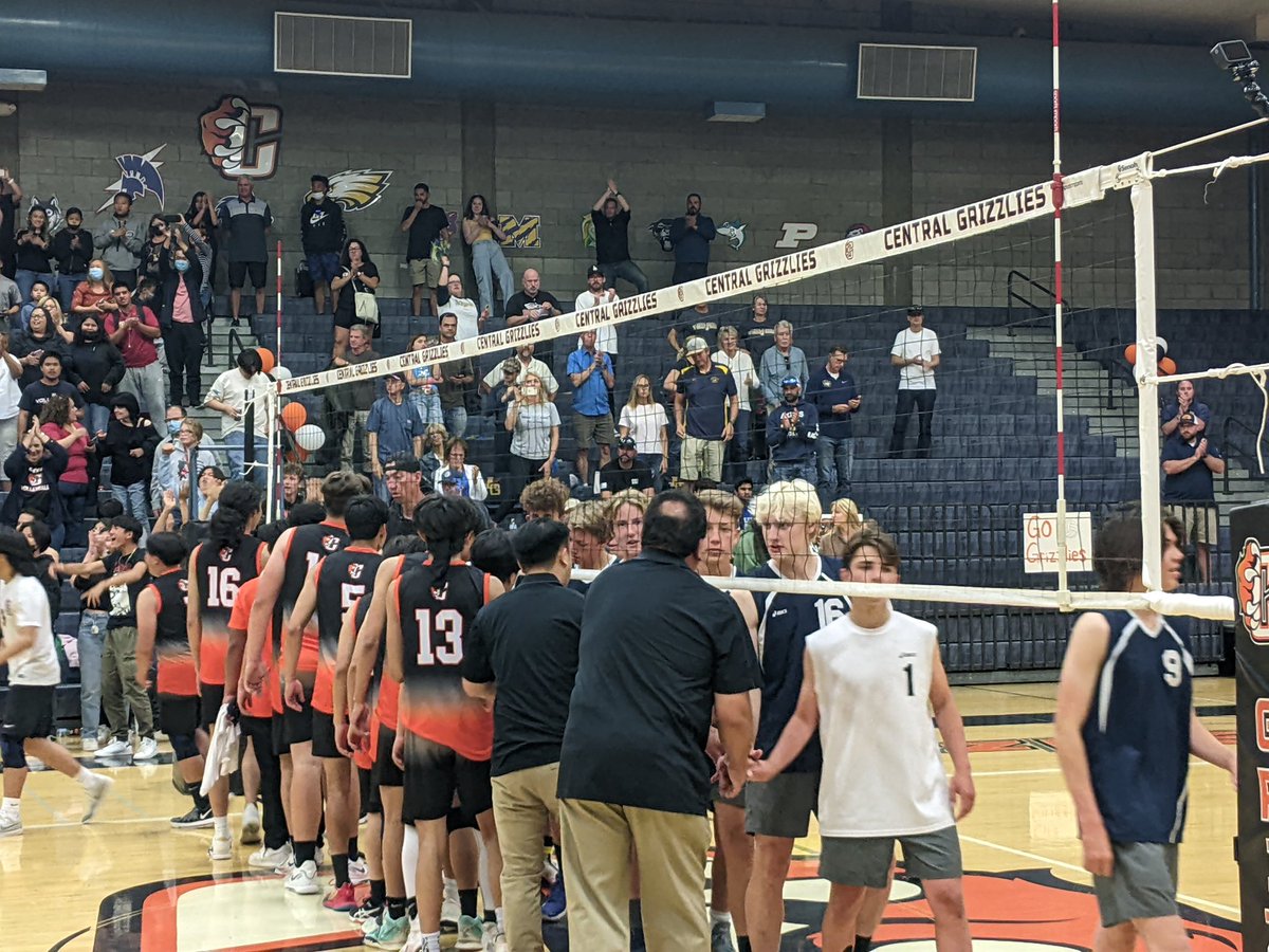 CifCentral's tweet image. Congratulations to Division I boys volleyball champion Central, which beat Arroyo Grande 23-25, 25-16, 25-20, 23-25, 15-12. It is the Grizzlies' first Central Section boys volleyball title.  🏐👏🎉