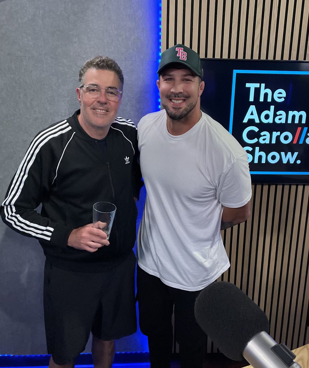 BrendanSchaub's tweet photo. Hopped on the @adamcarolla show to chat cars, concussions, and my comedy special #TheGringoPapi https://t.co/h3aOmCcmJx