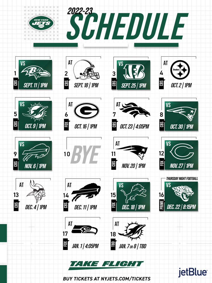 New York Jets Schedule 2022 