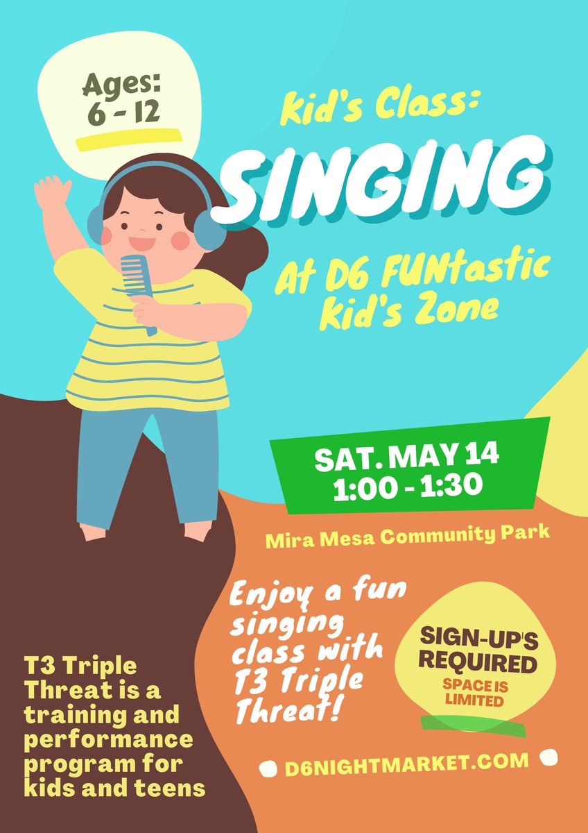 Let's sing at FUNtastic Kids Zone - D6 Neighborhood Fair - May 14 - mailchi.mp/d6nightmarket/…