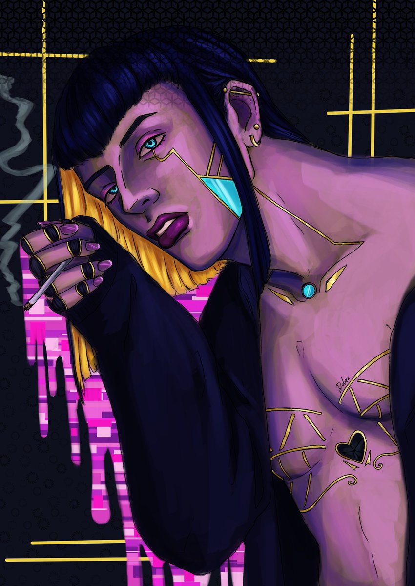Capraccio's tweet photo. Cyberpunk AU Bruno https://t.co/chjs55Zf91