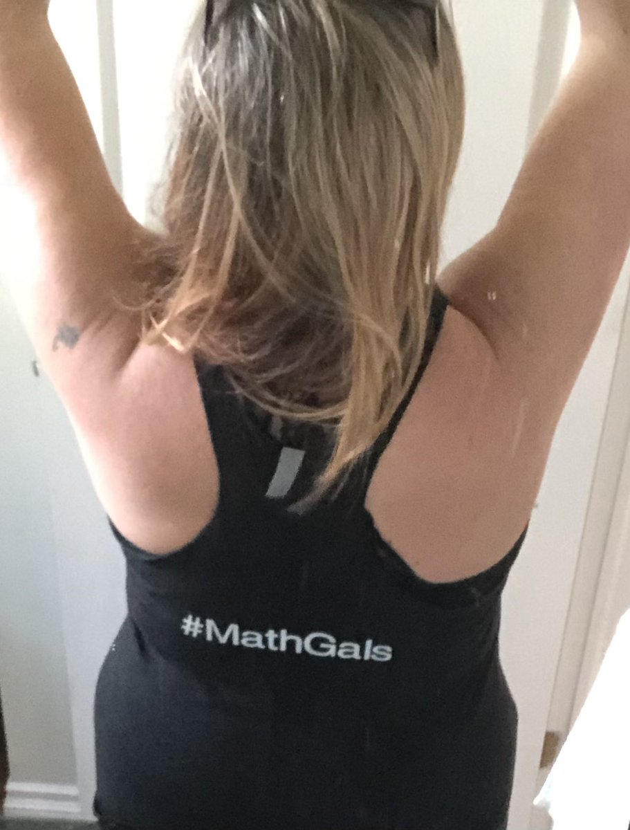 tara_taylor's tweet photo. Today is #WomenInMathDay. It was also quite warm so I proudly wore my #MathGals tank top 🌝💪 https://t.co/SvmgRSnjuD