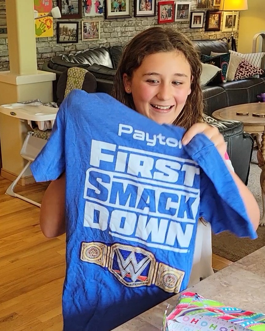 MatKraetsch's tweet photo. Guess which #birthdaygirl got tickets to @WWE #SmackDown? @SashaBanksWWE she's stoked to see you live in Seattle this September https://t.co/77cY7fZ1DI