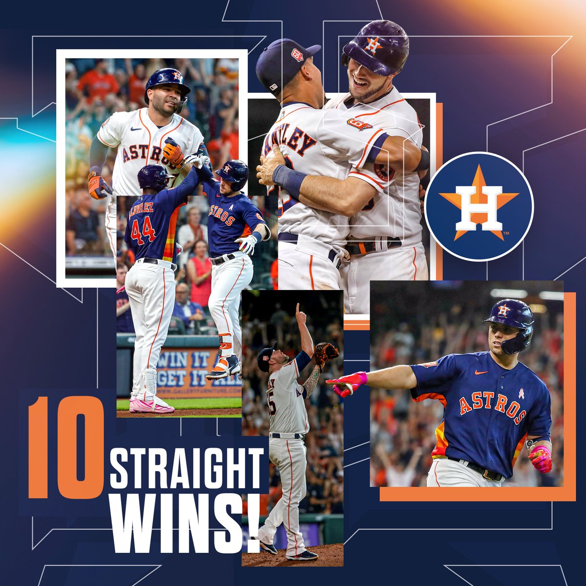 MLB's tweet photo. Houston, we have a double-digit win streak. https://t.co/bBtivOKQCs