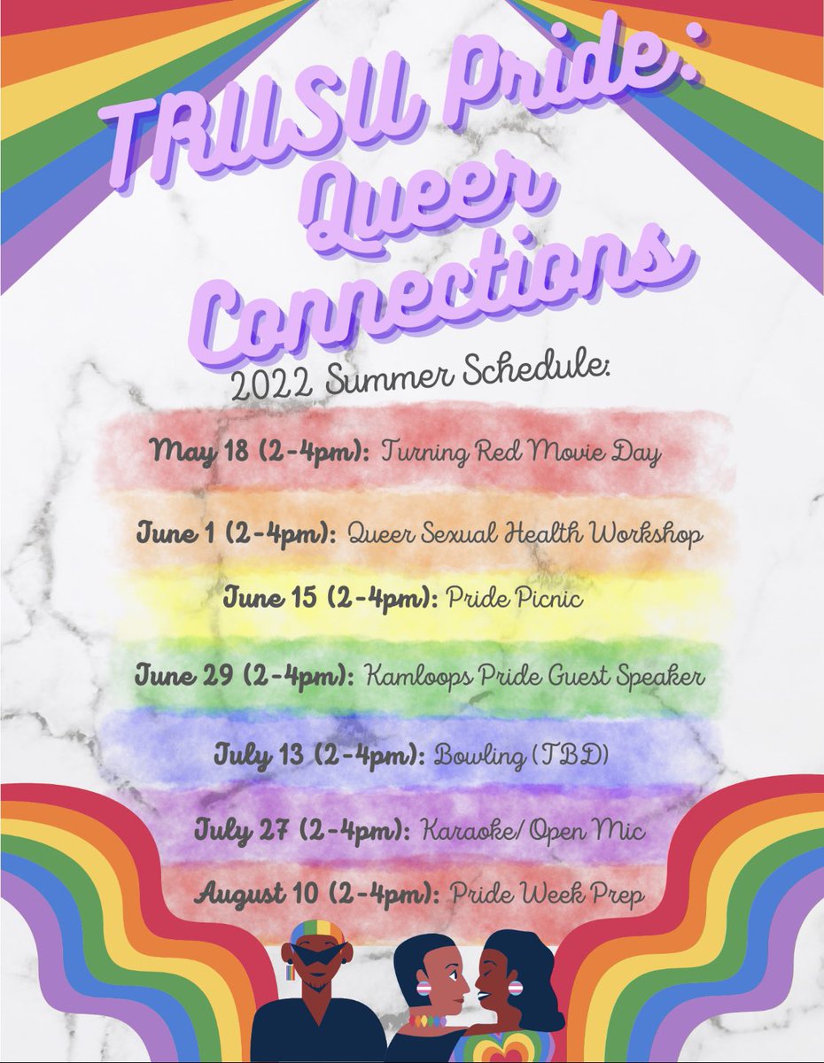 TRUSU_Pride's tweet photo. Check out our event lineup for the summer semester https://t.co/maFkb3L1n7