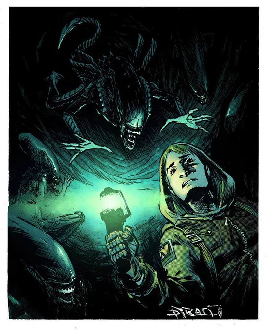 #TBThursday Aliens (2017) with fantastic colors by @Spidey2099 ! #Alien #Aliens 