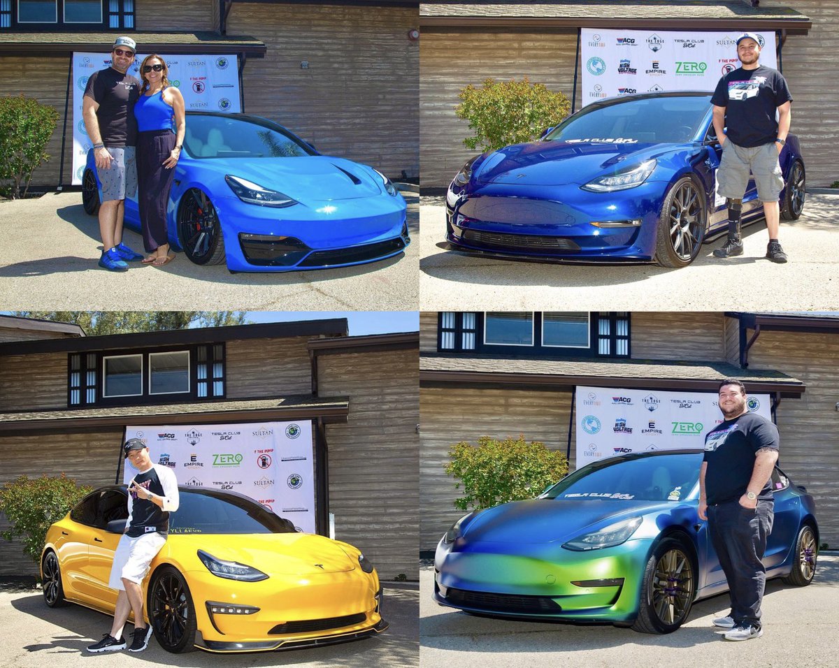 TeslaClubSoCal's tweet photo. Great pics of some of the @ZeroEmissionRuns attendees!
Thanks @kk1888 for these shots! @TeslaJoy @FthePump1 @olibear @DIYdetail @dictionaryhill @EveryAmp @AutoCollisionGr @SultanDrinksUSA https://t.co/v9P13qXKAZ
