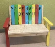 AveMcadam's tweet photo. Our Friendship Bench was destroyed on Tues and our very own Mr. Power was on a mission to get it fixed. Big thanks JDI Chipman for the wood donation and to the Tech students/teachers at L.H.H.S for rebuilding it. Mr. Power painted the bench and is now back on the playground! https://t.co/zUjgUOccVI