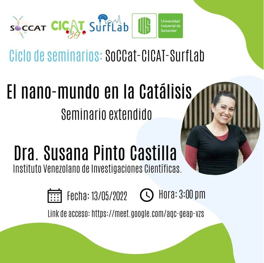 RCatalisis's tweet photo. Agradecidos con @CICATUIS @soccat por la amable invitación a participar en su ciclo de seminarios. En ésta oportunidad, la Dra. Susana Pinto Castilla nos hablará sobre El nano-mundo de la Catálisis.
Link de la reunión:
https://t.co/Bit5unybOa
Hora: 3:00 pm (Hora Colombia) https://t.co/A6LYq13zhv