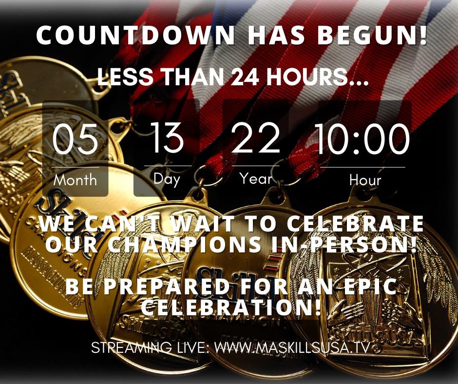 maskillsusa's tweet photo. Less than 24 hours until the 2022 SkillsUSA Massachusetts Awards Ceremony!
Get ready for an EPIC celebration! 🎉
.
.
.
.
.
#awards #SLSC2022 #skilled #skillsusa #championsatwork #leadersintraining #CTE #maskillsusa https://t.co/YZnrrejxfk
