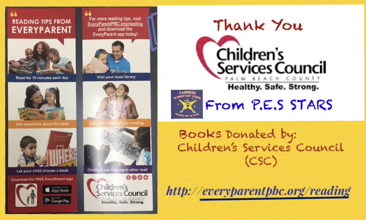 PahokeeELibrary's tweet image. Thank you to the PBC Children's Services Council (@cscpbc) for donating free books & bookmarks to help continue growing our STAR @PahokeeEL_Stars Readers!
📚read,eRead,READ
@LibraryCurrent @emapbc @ssunshne
@GladesRegion @Lawandae3
#LoveMyLibraryPBCSD