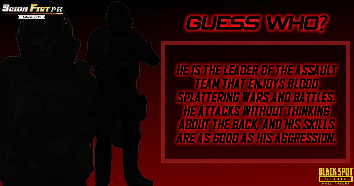 ScionFist_PH's tweet photo. He enjoys blood in the battle! An aggressive leader with very good skills. You better look behind you, you don’t know if someone's there to make you lose. 😈😈🩸🩸

📲:  https://t.co/H4xS5FQPpv
📲: https://t.co/5g2WQ95pzw
🌐: https://t.co/WfcoNauAUW

#ScionFistPH #FPS https://t.co/46BA2rgxvp