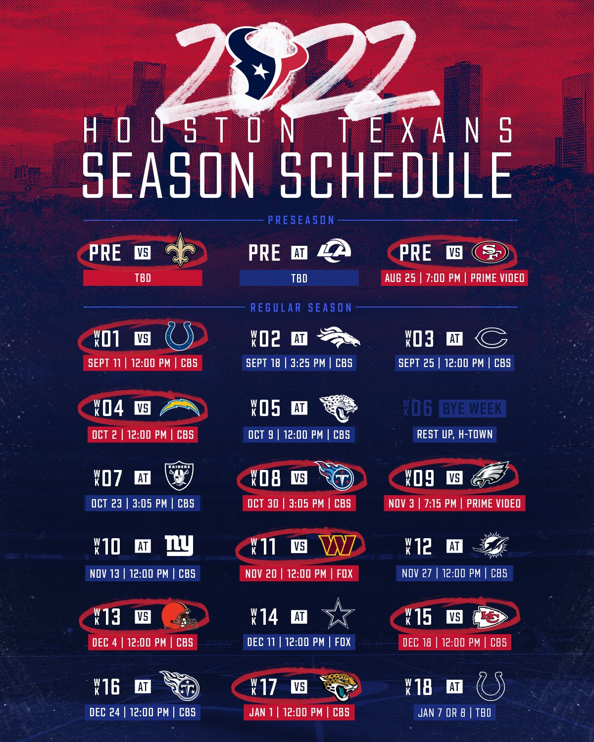 202223 NFL Schedules Released For All 32 Teams OutKick