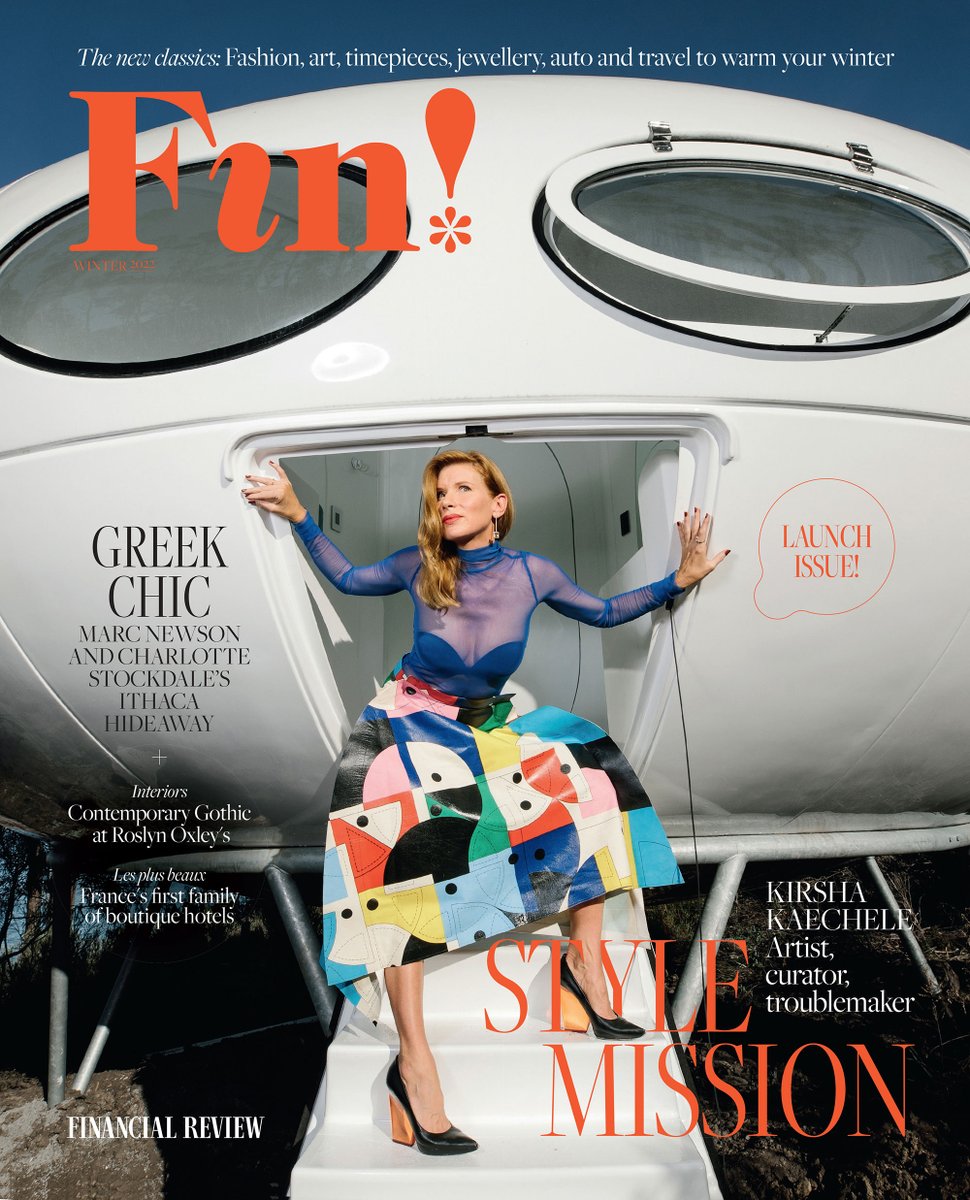 Introducing Fin Magazine, a @FinancialReview take on matters of style. Pick up the paper today for your copy of our glossy new quarterly. On the cover is artist and curator Kirsha Kaechele, photographed by Jesse Hunniford. afr.com/life-and-luxur…