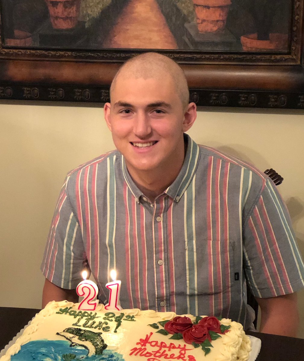 BabeLaufenberg's tweet photo. Luke would have been 24 today. His determination was incredible. The day after his birthday, feeling crummy from chemo and waiting on a T-cell infusion, he was in the gym. He wanted to be ready for the football season if he made it. Thought he could outwork cancer #LiveLikeLuke https://t.co/bhzfdZDzyH