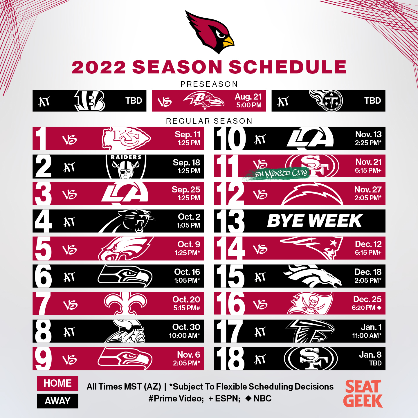 Arizona Cardinals on X: 'The 2022 Schedule has arrived. Tickets