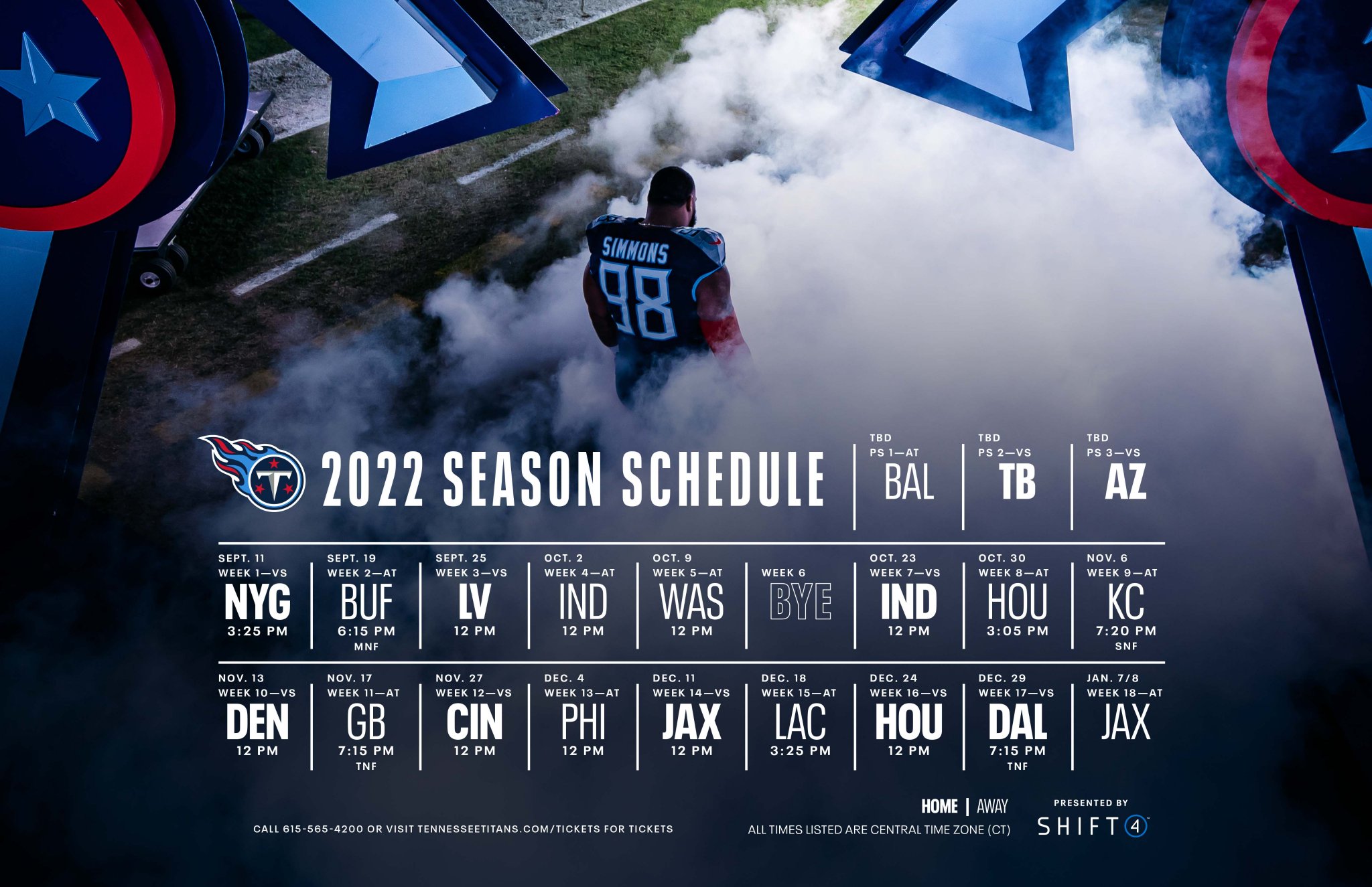 Titans 2022 schedule released