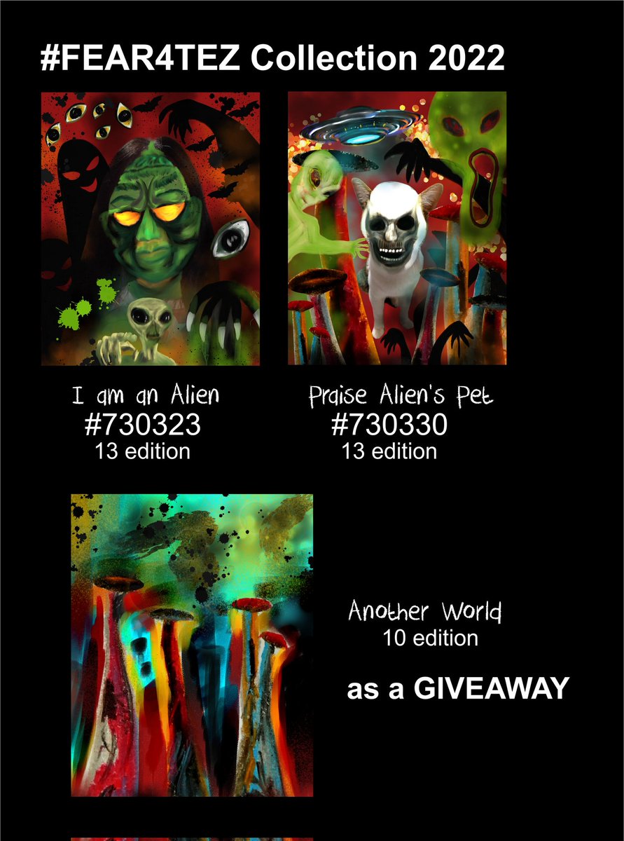Do some Fun on @tezevents This is my collection for #Fear4TEZ For those who collect them both or just only one of them, will bring "Another world" as a GIVEAWAY, my collage art from crayon and digital paint (First come first serve).
<a href="/rblbab/">Lily White 🦋</a> <a href="/Tery/">Tery</a> <a href="/strtsomethingio/">StartSomething</a> <a href="/myknash/">MykNash</a>