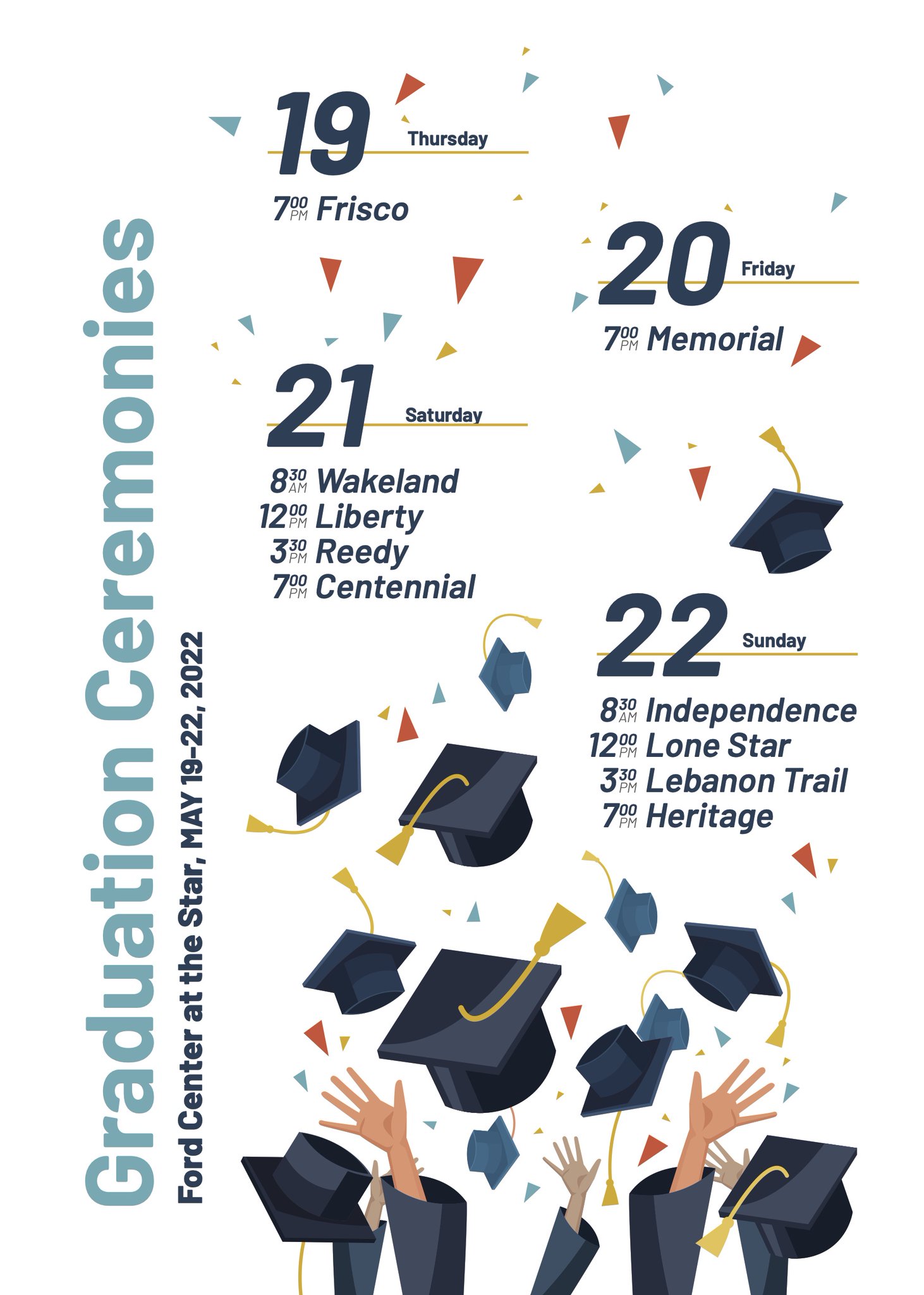 Frisco ISD on Twitter "🎓🎉 Graduation ceremonies kickoff in just 1️⃣