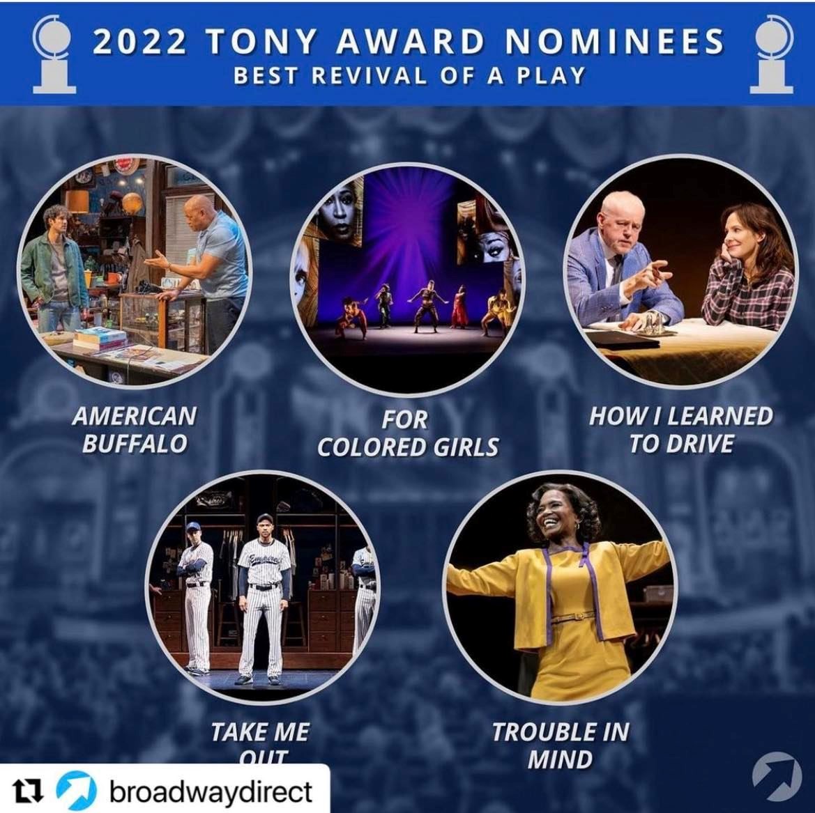 sdtheatres's tweet photo. This #TheatreThursday we bring you some of the 2022 #TonyAwards nominees. Which show will you be rooting for? π
#Repost @BroadwayDirect
#Broadway #Musicals #Theatres #SDTheatre #BroadwaySD #SanDiego #LiveEvents #Music #Events #SDCivicTheatre #SDBalboaTheatre #Acting https://t.co/KVTgx4ZpSg