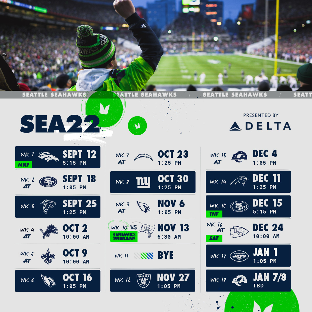 Seattle Seahawks on Twitter: 'More on our 2022 schedule » https