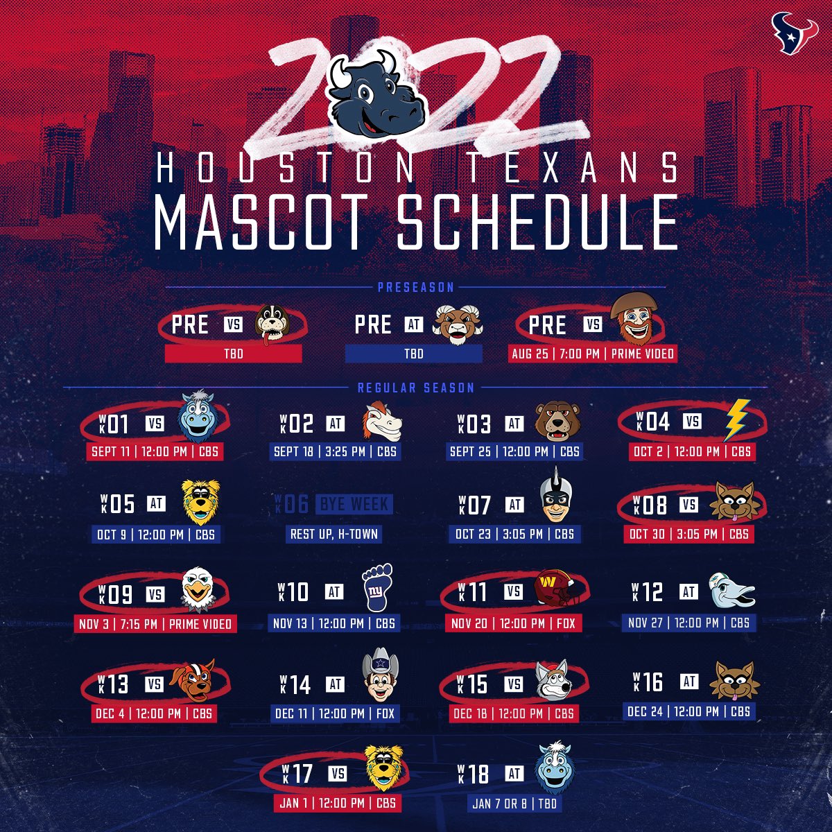 2022 houston texans football schedule
