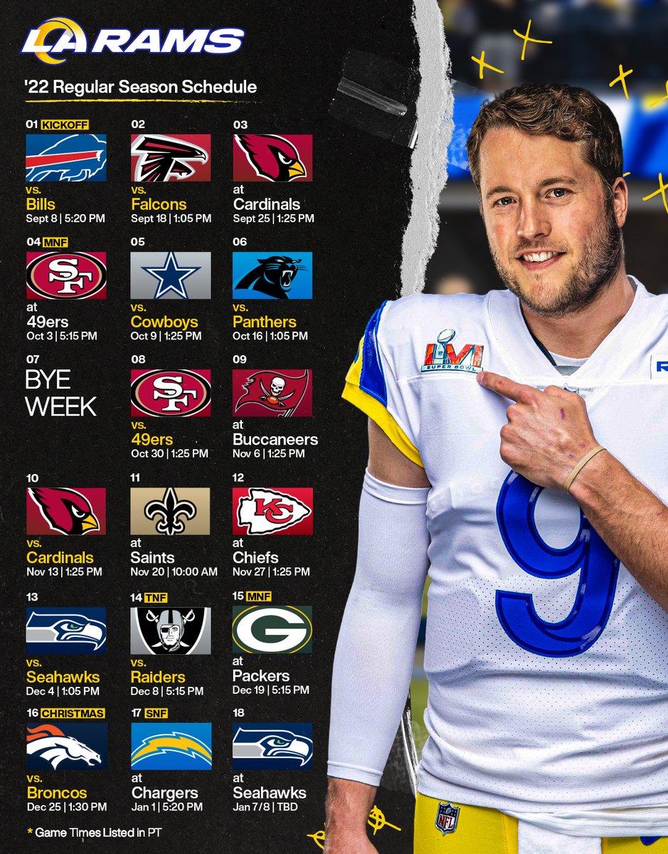 Los Angeles Rams on X: 'Mark your calendars, Rams Fans