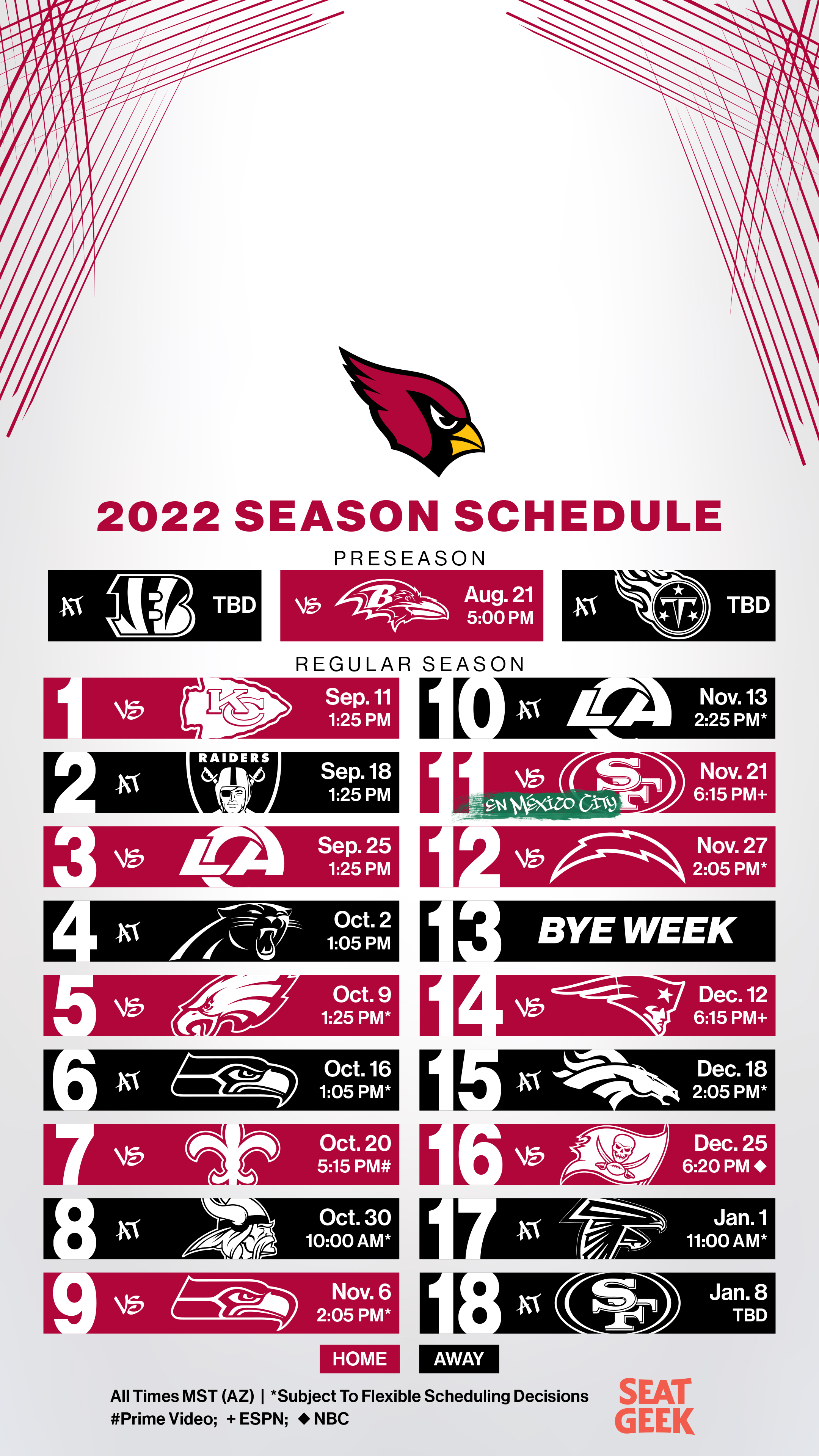 arizona cardinals 2022 schedule