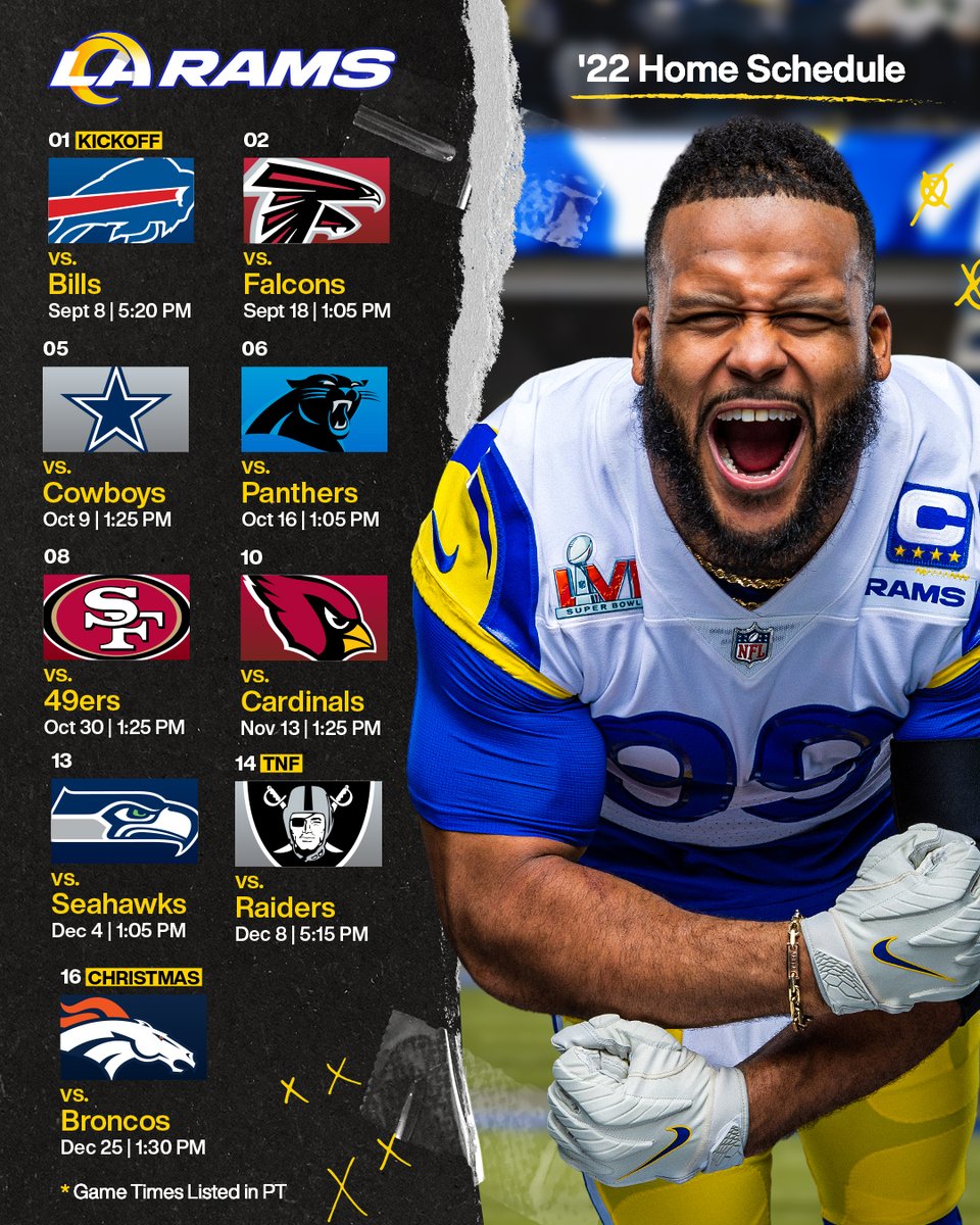 la rams 2022 schedule