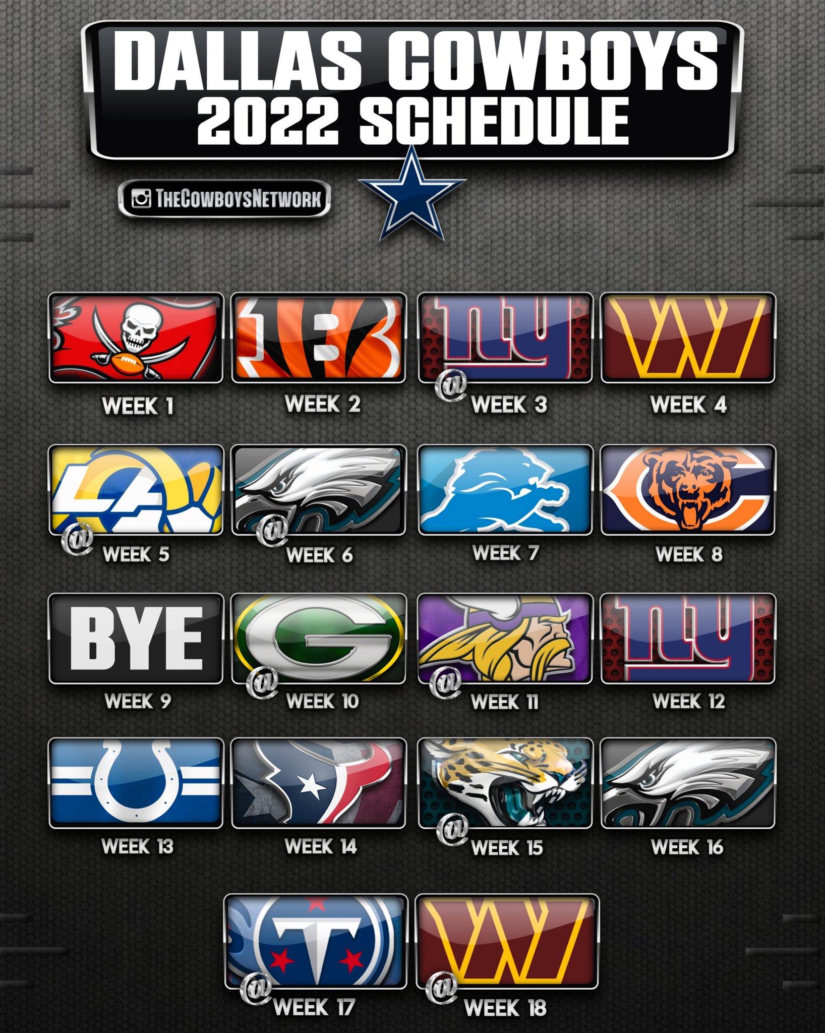 Dallas Cowboys Network on Twitter "Cowboys 2022 Schedule 𝗡𝗢𝗧𝗔𝗕𝗟𝗘