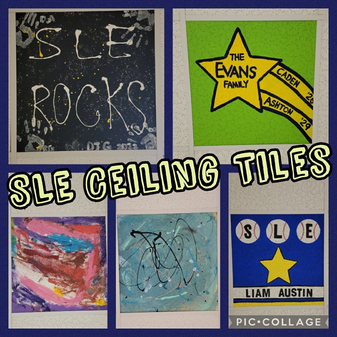 🎉🎉 Do you want to leave your mark on the school?? Tomorrow is last day to order a ceiling tile to paint! Make sure you turn your ceiling tiles back in by May 20th so they can get displayed in the school for all to see! 🎉🎉 #ExperienceSLE <a href="/SLExDstars/">SLE Shooting Stars</a>
