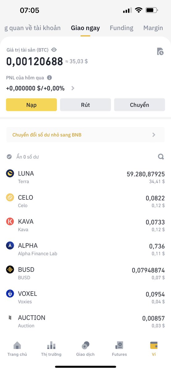 Người ta chết vì long/short cháy tài khoản! Tôi chết vì bắt dao mua spot 1 coin nằm trong top 10 cmc. Với 242k usdt và giờ tôi còn 34$. Đừng bảo tôi lùa gà! Tôi cũng là nạn nhân mà thôi. Giờ tôi sẽ phải trấn an tinh thần mình và làm lại từ đầu.