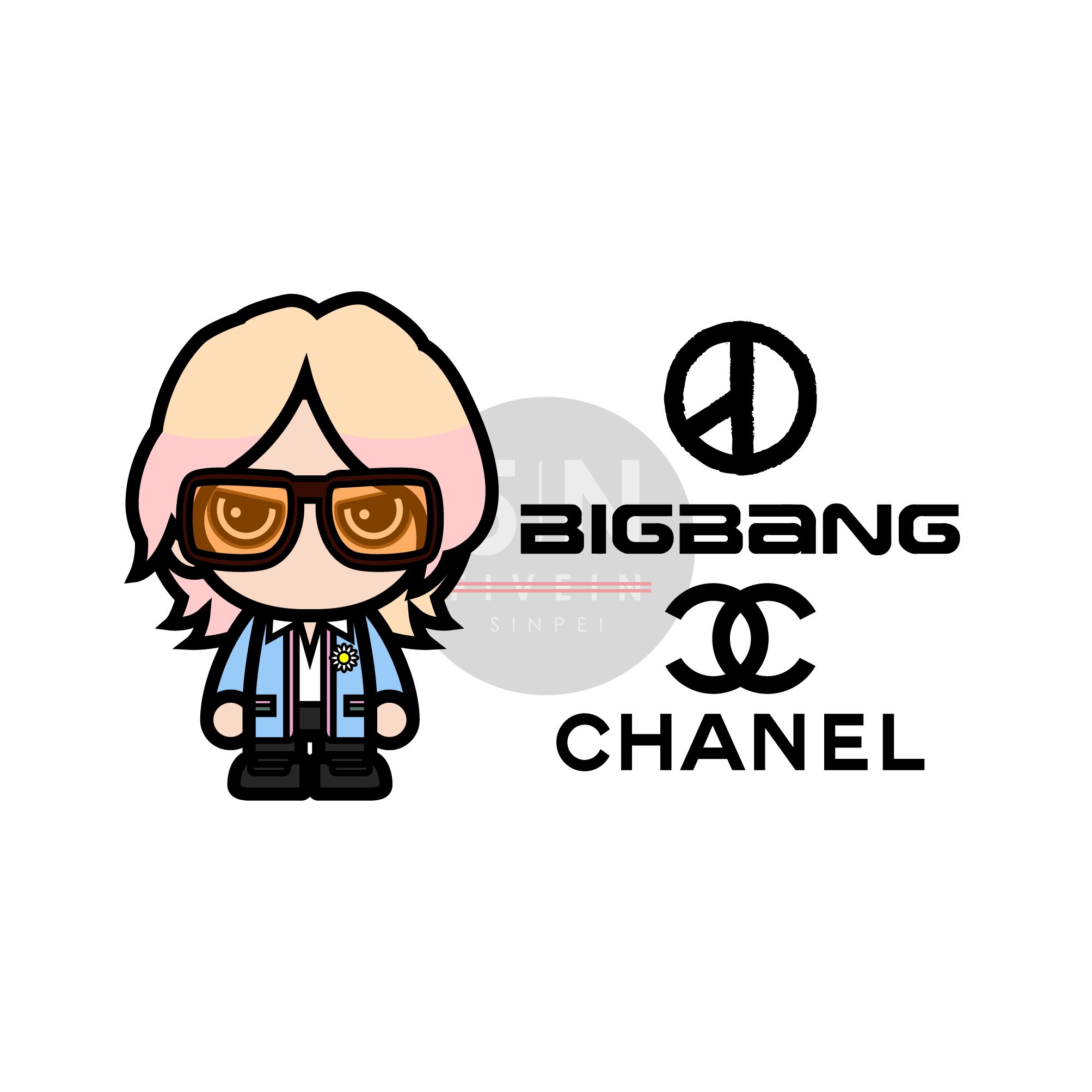 シンペイ 勝手にコラボシリーズ 今回は Bigbangのg Dragonさんをキャラ画風に描きました Chanelバージョンにしました イラスト Graffiti Bigbang Gdragon Top Sol Dlite Taeyang Seunghyun Daesung Gd Jiyong キャラ画 Chanel