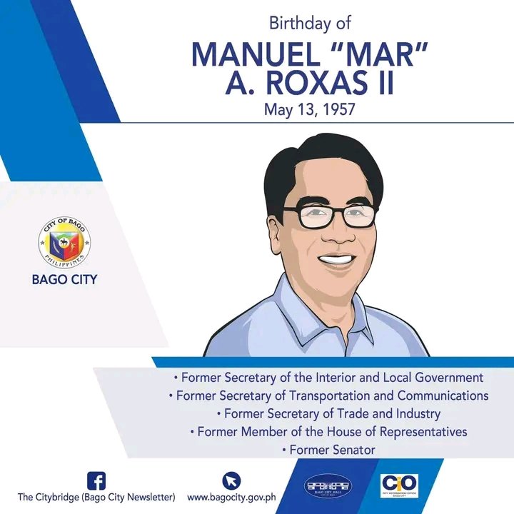 Today is the 65th birthday of Bagonhon and former Senator Manuel Mar Roxas. Happy birthday, Sir!   