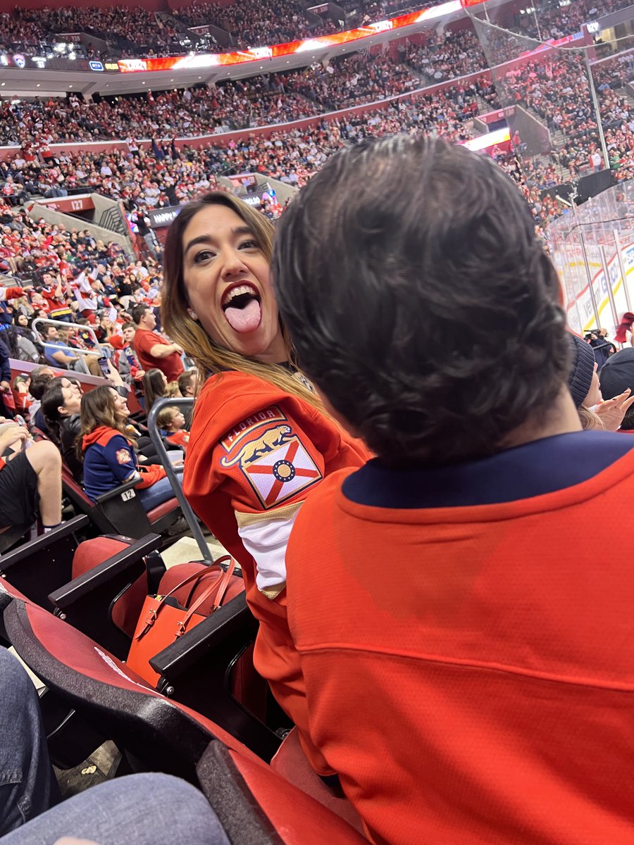 When you sing the national anthem and get down like this… She needs to be back <a href="/FlaPanthers/">Florida Panthers</a>