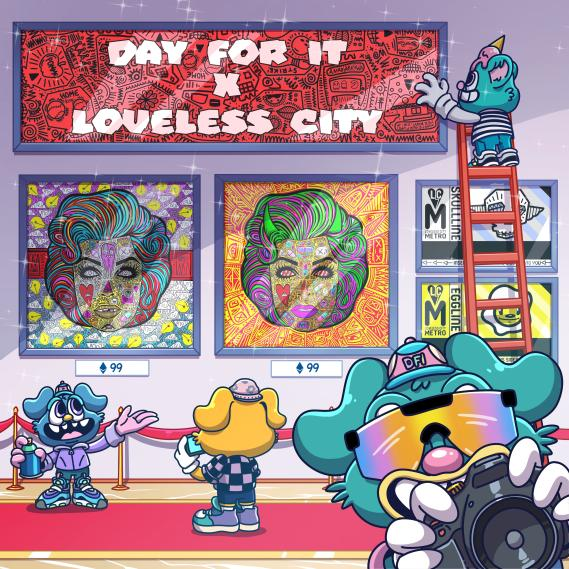 loveless_city's tweet photo. ❤️ We couldn’t be happier to announce a WL partnership with @DayForItNFT ❤️

We are giving away 3 Day List Spots! 

To enter: 
✅Follow @DayForItNFT &amp; @Loveless_city
✅Like and RT this post
✅Tag 3 Friends!

Winners revealed in 48 hrs ⏰ https://t.co/pzCRrfwasf