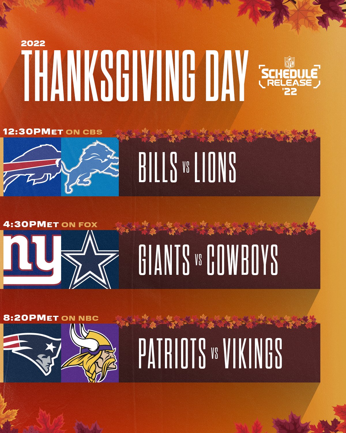 thanksgiving football tv schedule