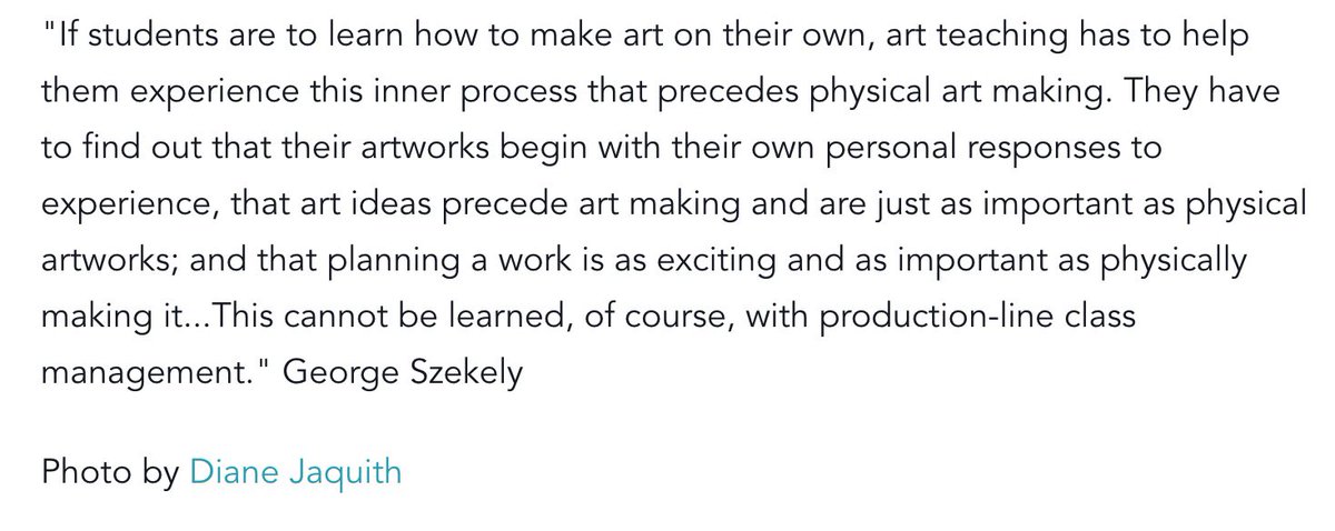 littleboltsart's tweet photo. Thank you to our HS #artteacher for finding this gem of a quote. #PLAN #ChoiceBasedArt #artistsontwitter #teacher #education #littleboltsAteam #studiohabitsofmind #creative #teachingforartisticbehavior #creativeprocess #artist #art #thunderboltsflyworldclas https://t.co/GruZh2Tjff