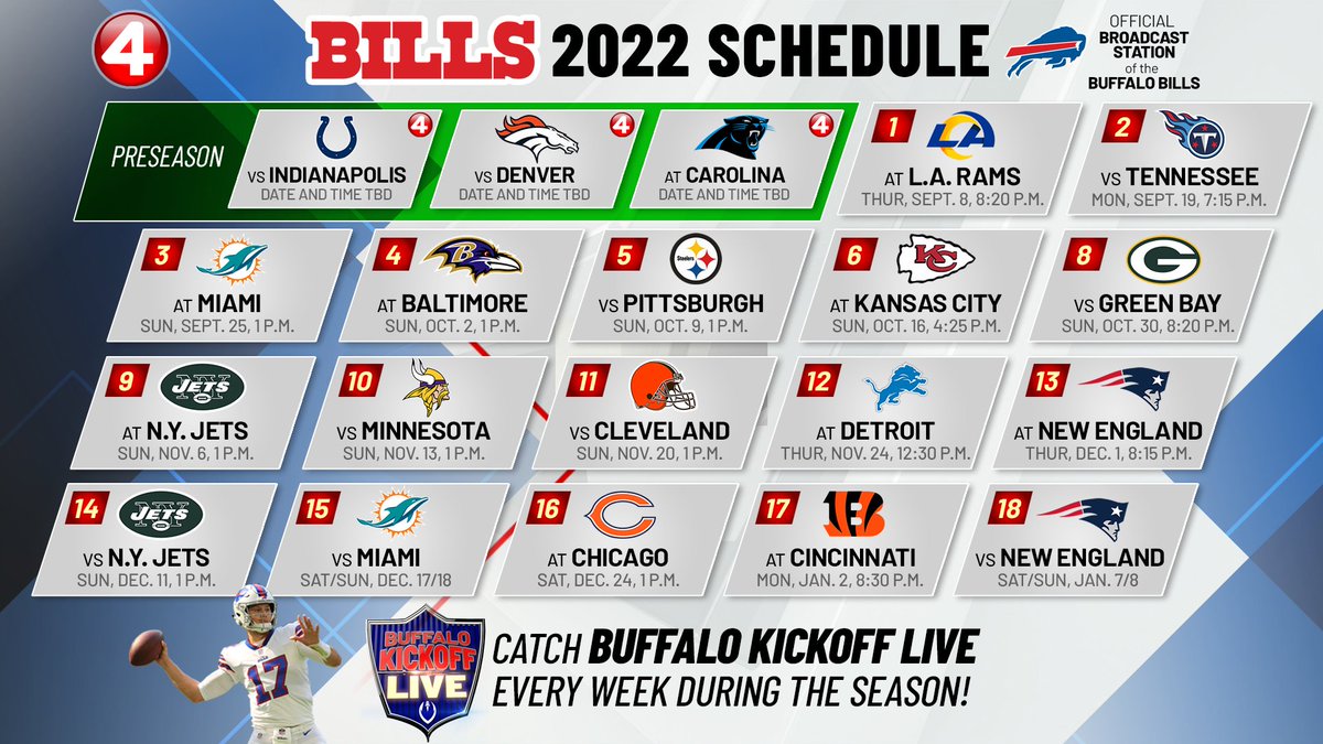 2022 buffalo bills football schedule