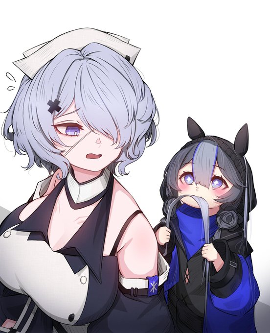 ウィスパーレインとちっさいグラウコス。
アオミノウミウシはクラゲの触手を食べるらしいですね。

#アークナイツ #明日方舟 #Arknights 