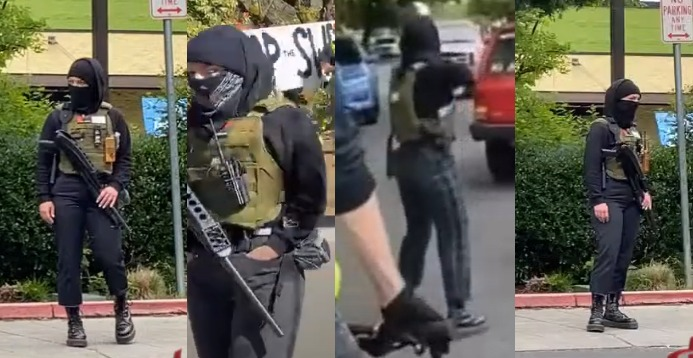 MrAndyNgo's tweet photo. Portland: The "Justice for Patrick Kimmons" extremist group is holding a direct action on May 14 at noon at Irving Park. This group shuts down the streets in armed marches to intimidate the public. Several of its members are still wanted (case 21-121818). https://t.co/gdJv7E1fSe https://t.co/NmBnzgQsZ5