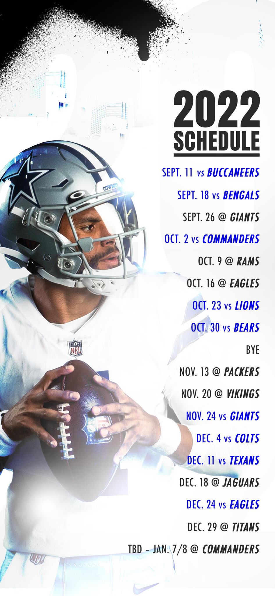 Calendario de Dallas Cowboys 2022