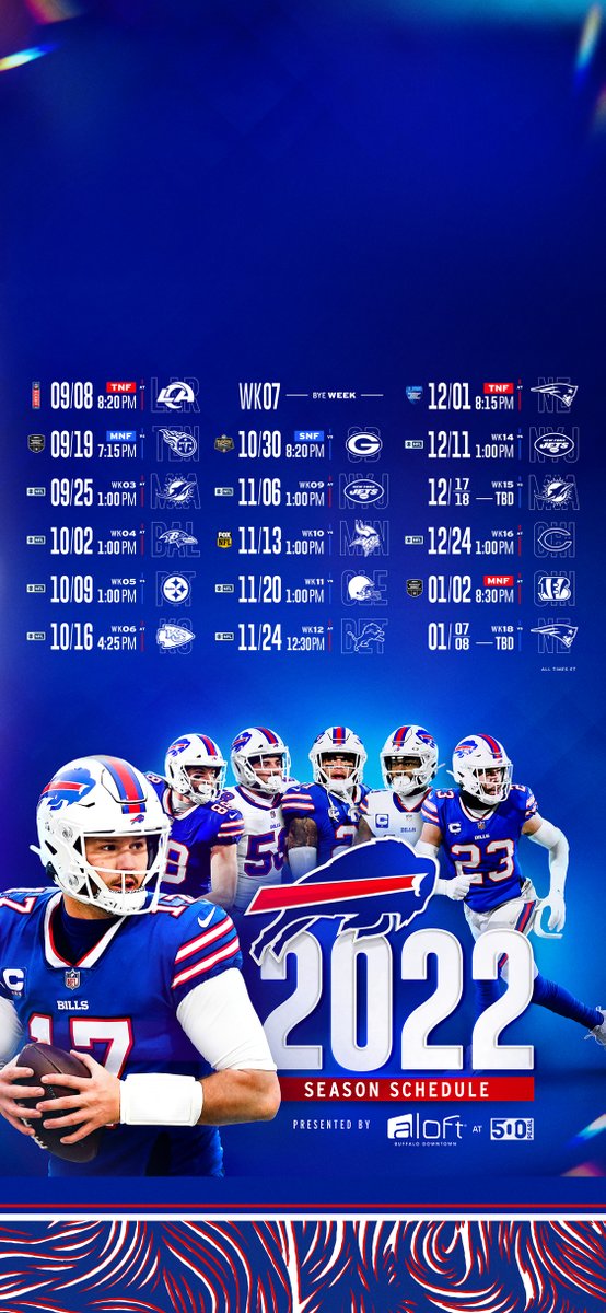 2021-2022 Buffalo Bills Wallpaper Schedule