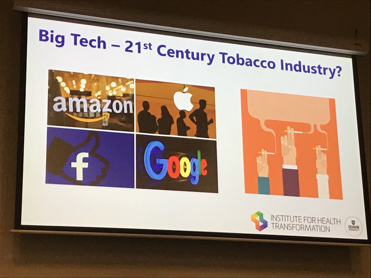 Really concerning (but fascinating) presentation by ⁦@KBackholer⁩ outlining the influence of Big Tech in our lives and on our health #Prevention2022